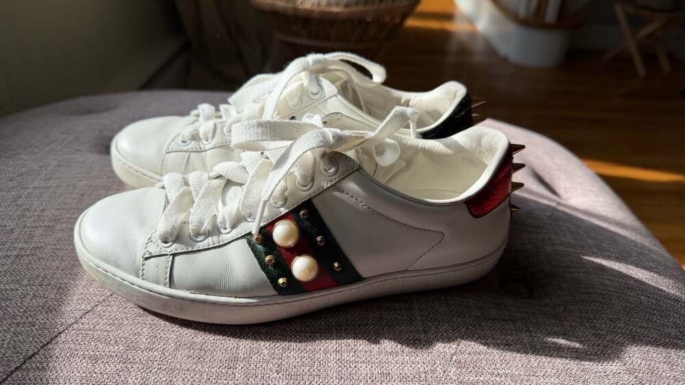 Gucci Ace Sneakers with Pearls and Studs